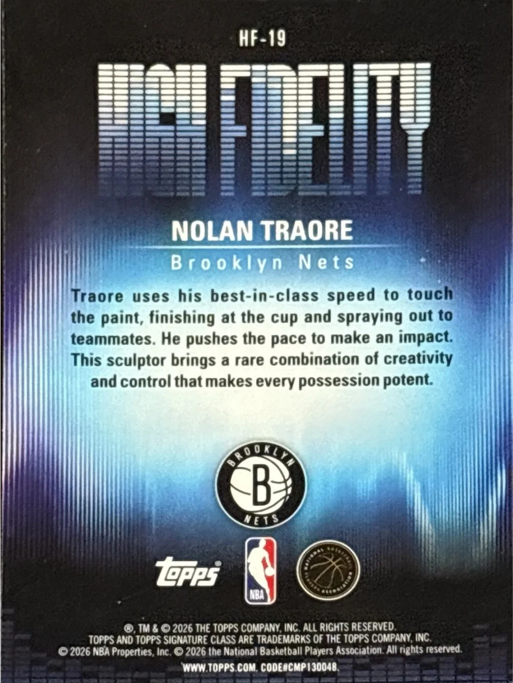 Topps Nolan Traore Brooklyn Nets Rookie Card — High Fidelity